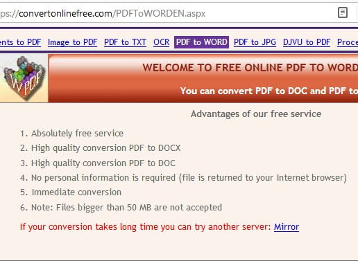 Convert PDF to Word