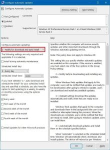 Notify for download and auto install