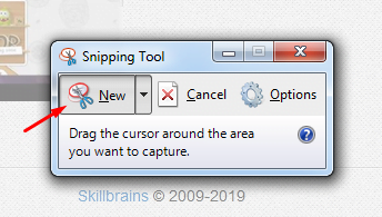 Screenshot dengan sniping tool