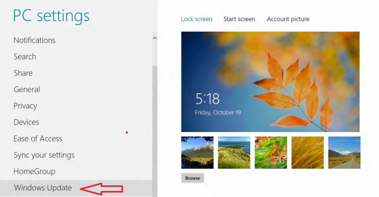 Pilih Windows Update
