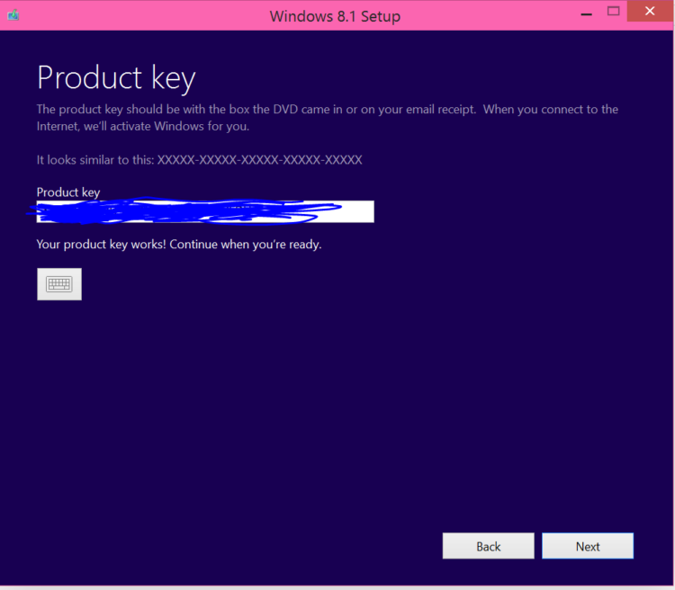 Product key Windows 8