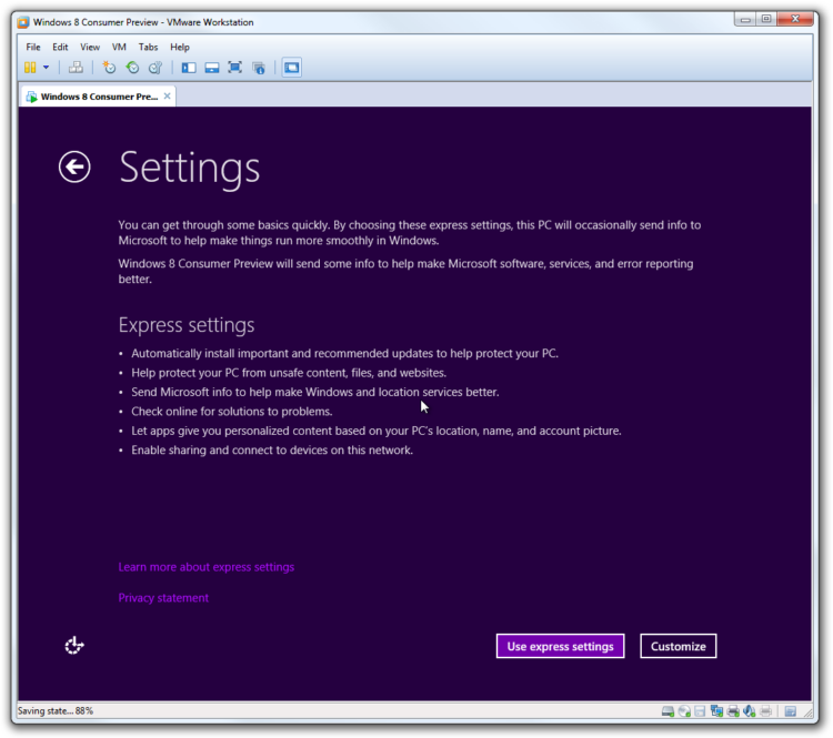 Use express setting