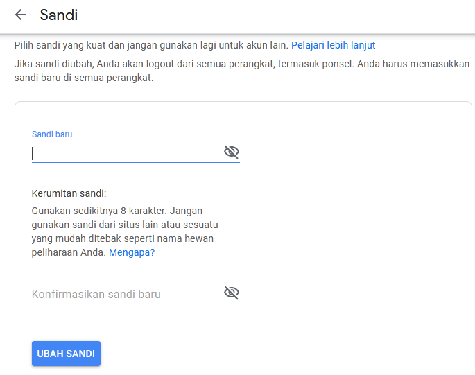 Masukkan Password Baru