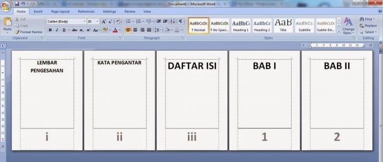 Cara Membuat Halaman Kedua di Word dengan Nomor I
