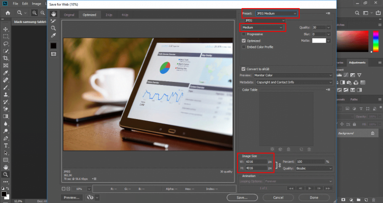 Memperkecil ukuran foto dengan Photoshop langkah 3