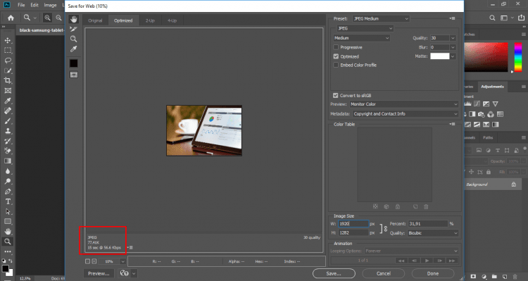 Memperkecil ukuran foto dengan Photoshop langkah 4