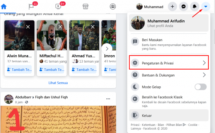 Pengaturan Facebook