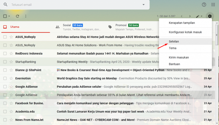 Setelan Gmail
