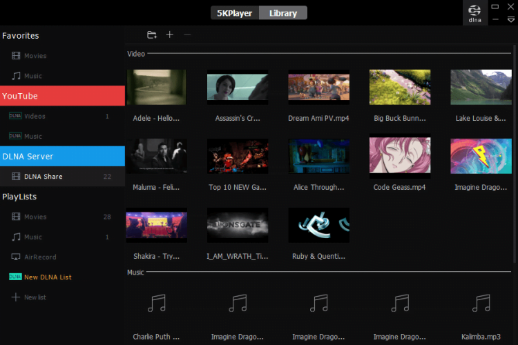 Software pemutar video 5K Player