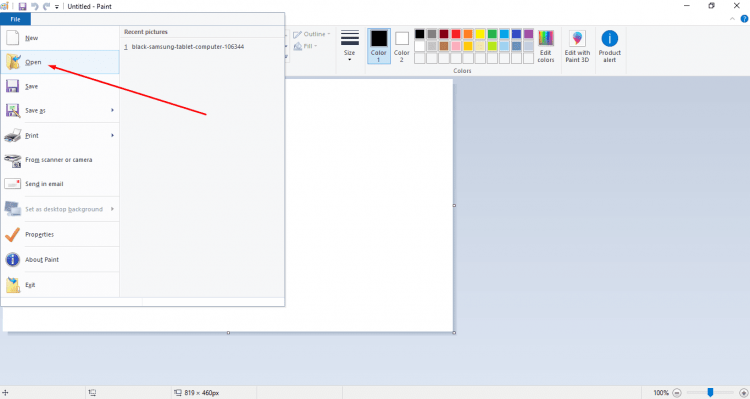 cara mengecilkan ukuran file jpg langkah 1 paint