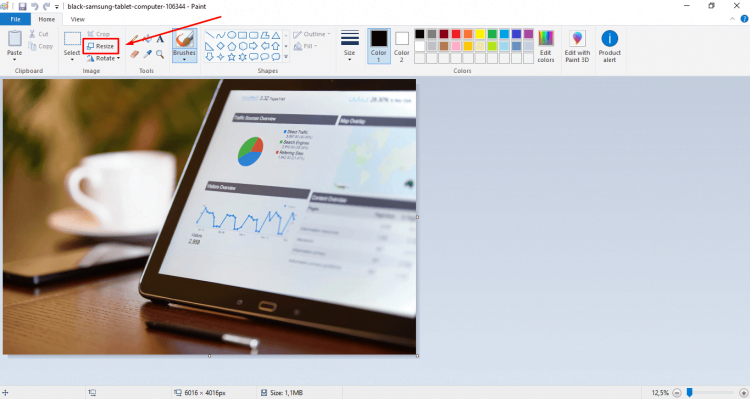 cara mengecilkan ukuran file jpg langkah 2 paint