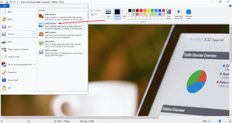 cara mengecilkan ukuran file jpg langkah 4 paint
