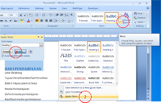 membuat judul di ms word