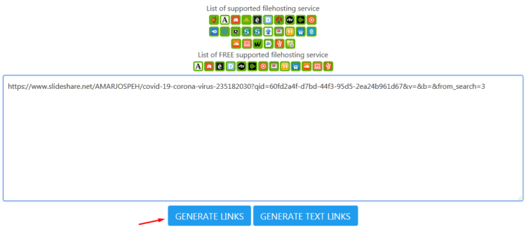 Generate Links Slideshare