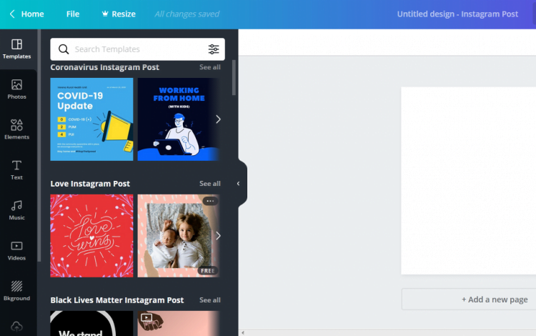 Membuat Template Instagram di Canva