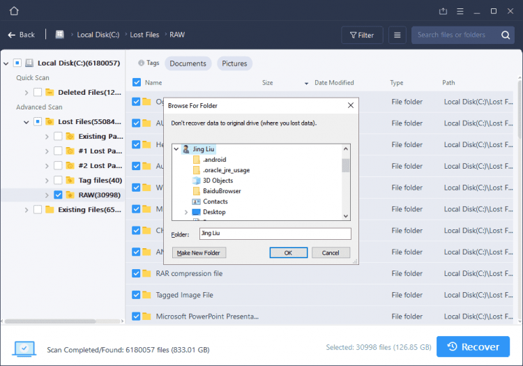 Restore all lost files from USB