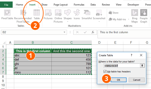 Membuat Table di Excel