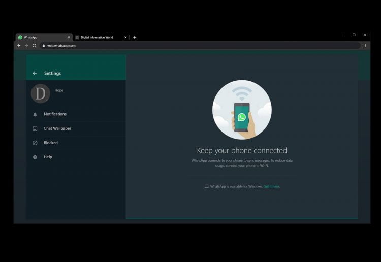 Begitu berhasil masuk ke WhatsApp Web, klik titik tiga lalu pilih Settings