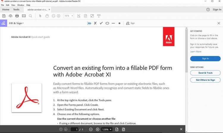 Buka PDF yang akan diubah menggunakan software Adobe Acrobat