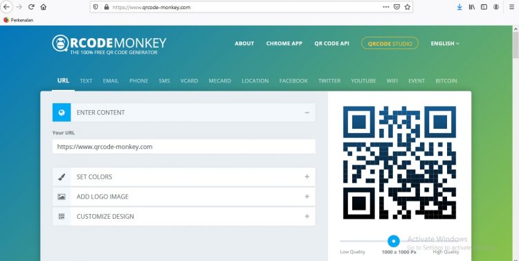 Buka website QR Code Monkey di alamat berikut