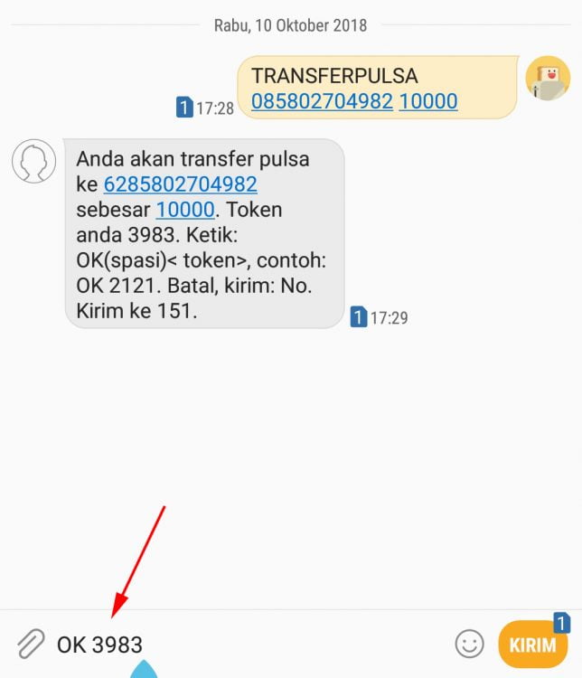 Dengan SMS