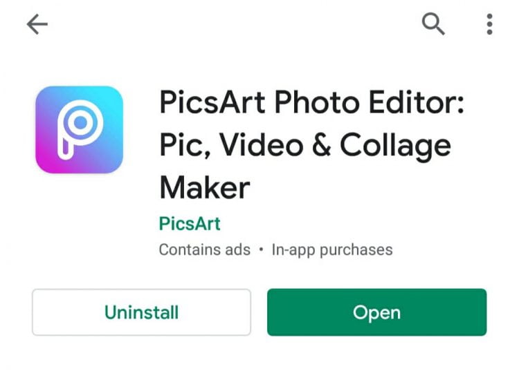 Download PicsArt terlebih dahulu dari Google Play
