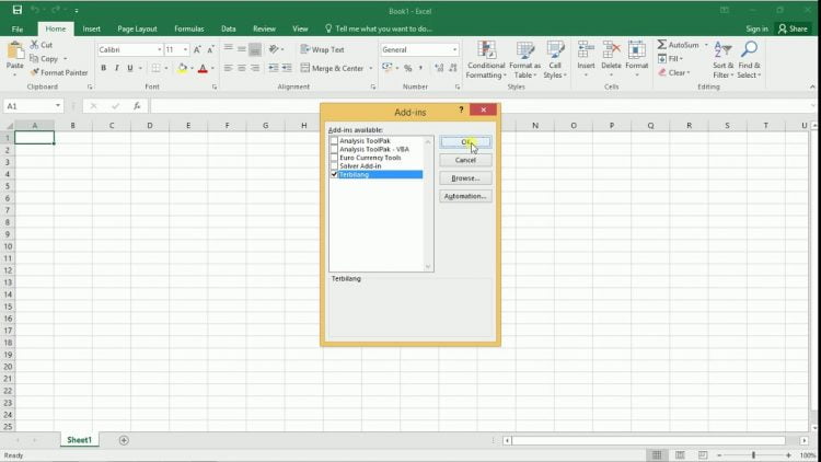 Install Add-Ins Terbilang ke Excel