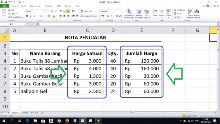 Rumus Perkalian Excel Mengalikan Data Sederhana di Dalam Sel