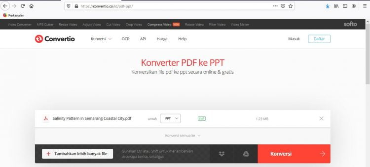 Sekarang pilih PDF yang ingin diubah, klik Open dan sistem akan mengkonversi PDF tersebut ke PPT