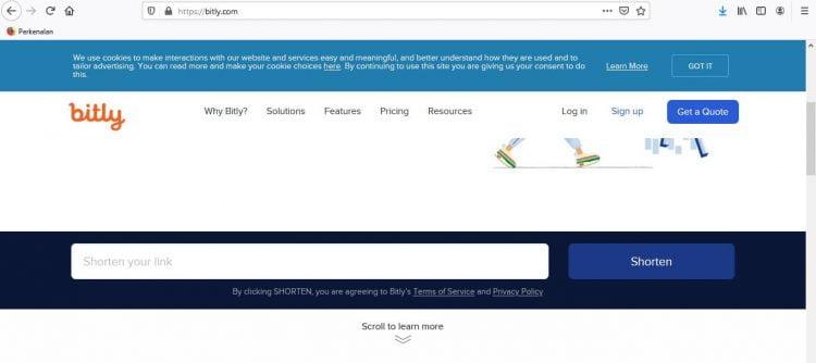 Selanjutnya masukkan link WhatsApp yang telah Anda buat di kolom Shorten Your Link