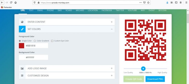 Setelah selesai, klik Download PNG untuk mengunduh QR Code