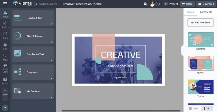 aplikasi presentasi Visme