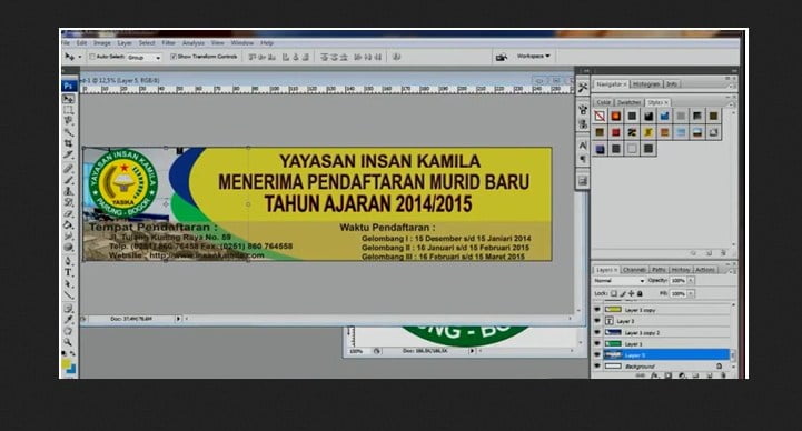 cara buat banner potoshop