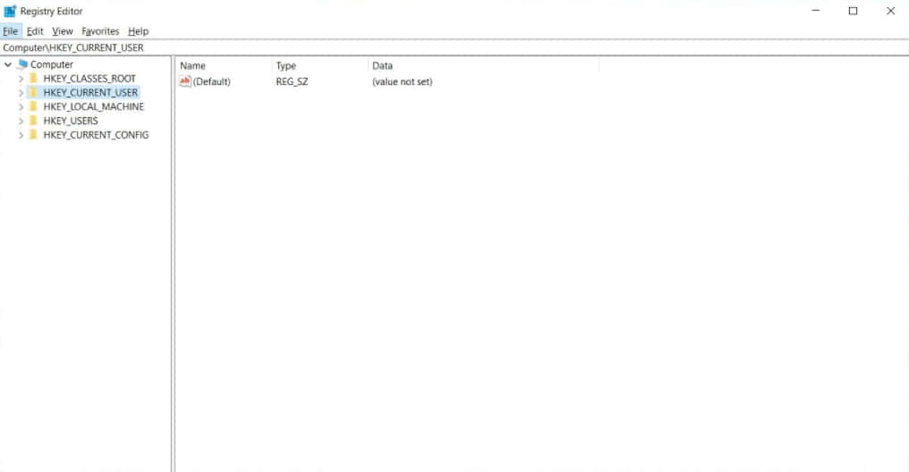 Atur di Registry Editor