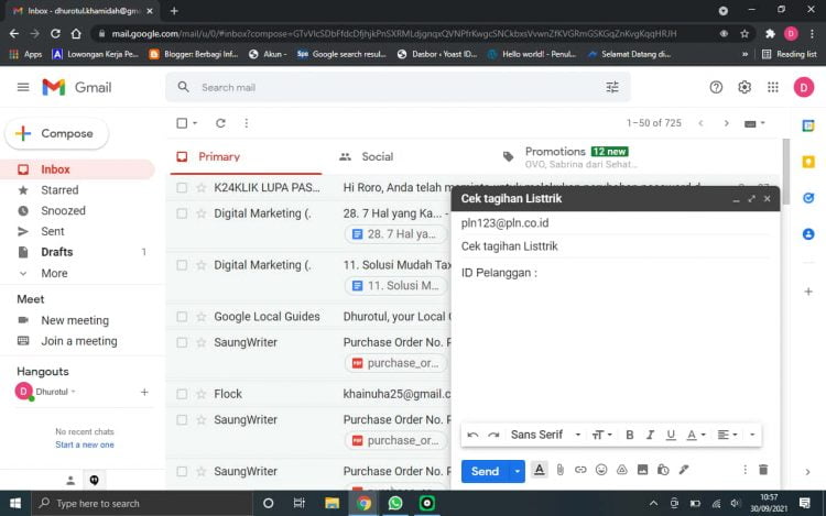 Cek Tagihan Listrik lewat Email