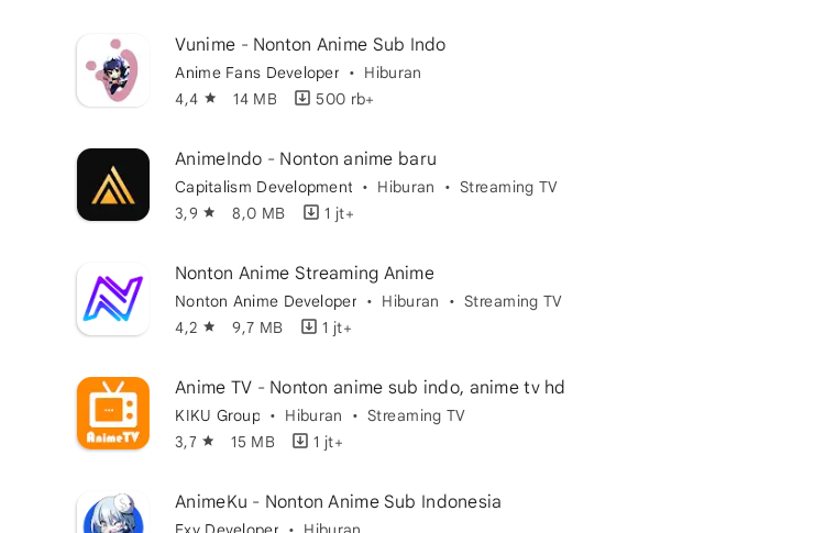 10 rekomendasi aplikasi nonton anime subtitle Indonesia