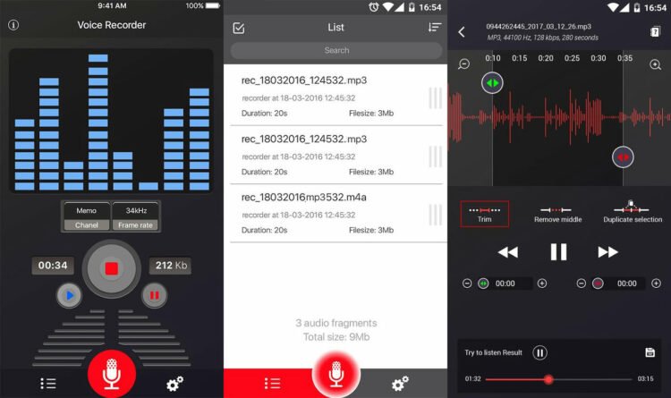Aplikasi perekam suara android