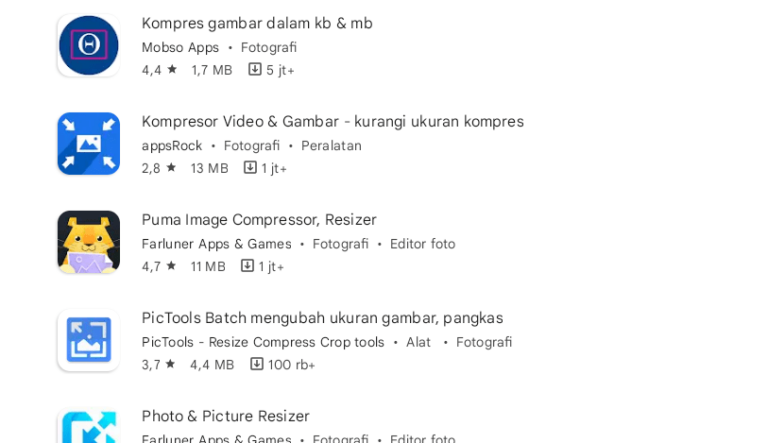 10 Rekomendasi Aplikasi untuk mengecilkan Ukuran Foto terbaik