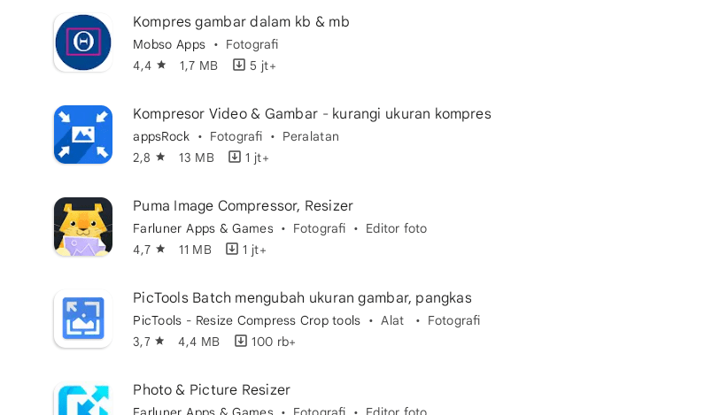 10 Rekomendasi Aplikasi untuk mengecilkan Ukuran Foto terbaik