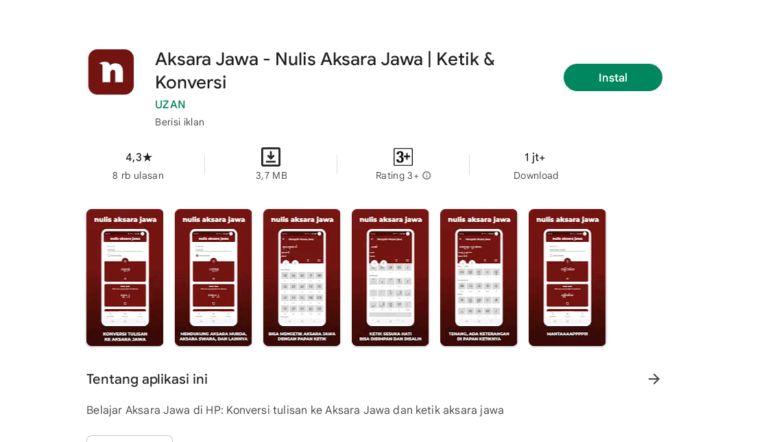 10 Rekomendasi Aplikasi Aksara Jawa Terbaik