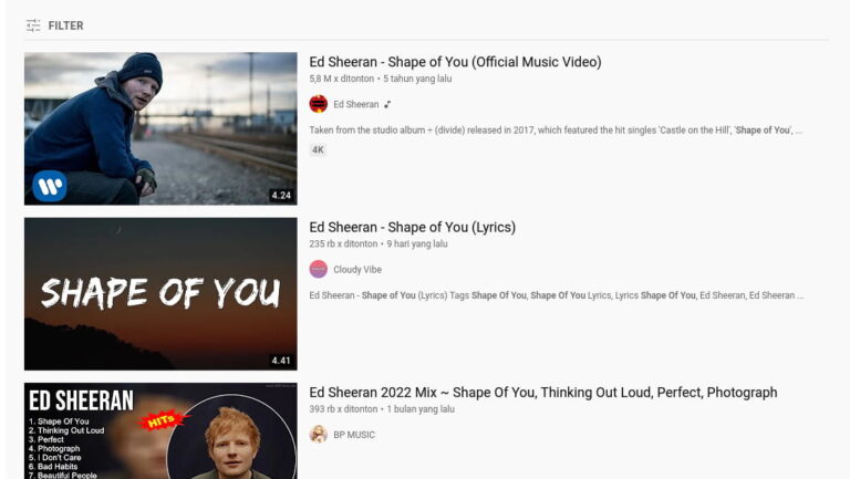 10 Daftar Video yang Paling Banyak Ditonton di Youtube 