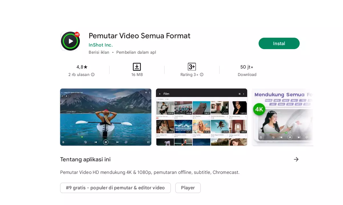 Aplikasi Pemutar Video Android Terbaik