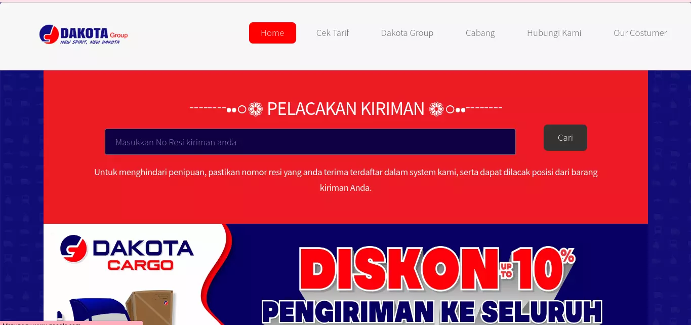 Cara Cek Resi Dakota Cargo