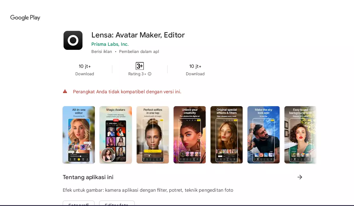 Download Aplikasi Lensa Ai Avatar