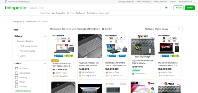 Laptop MSI Paling Murah Terbaik
