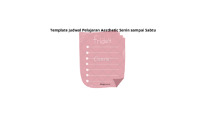 Template Jadwal Pelajaran Aestheti