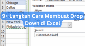 9+ Langkah Cara Membuat Drop Down di Excel