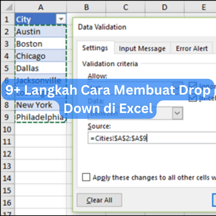 9+ Langkah Cara Membuat Drop Down di Excel