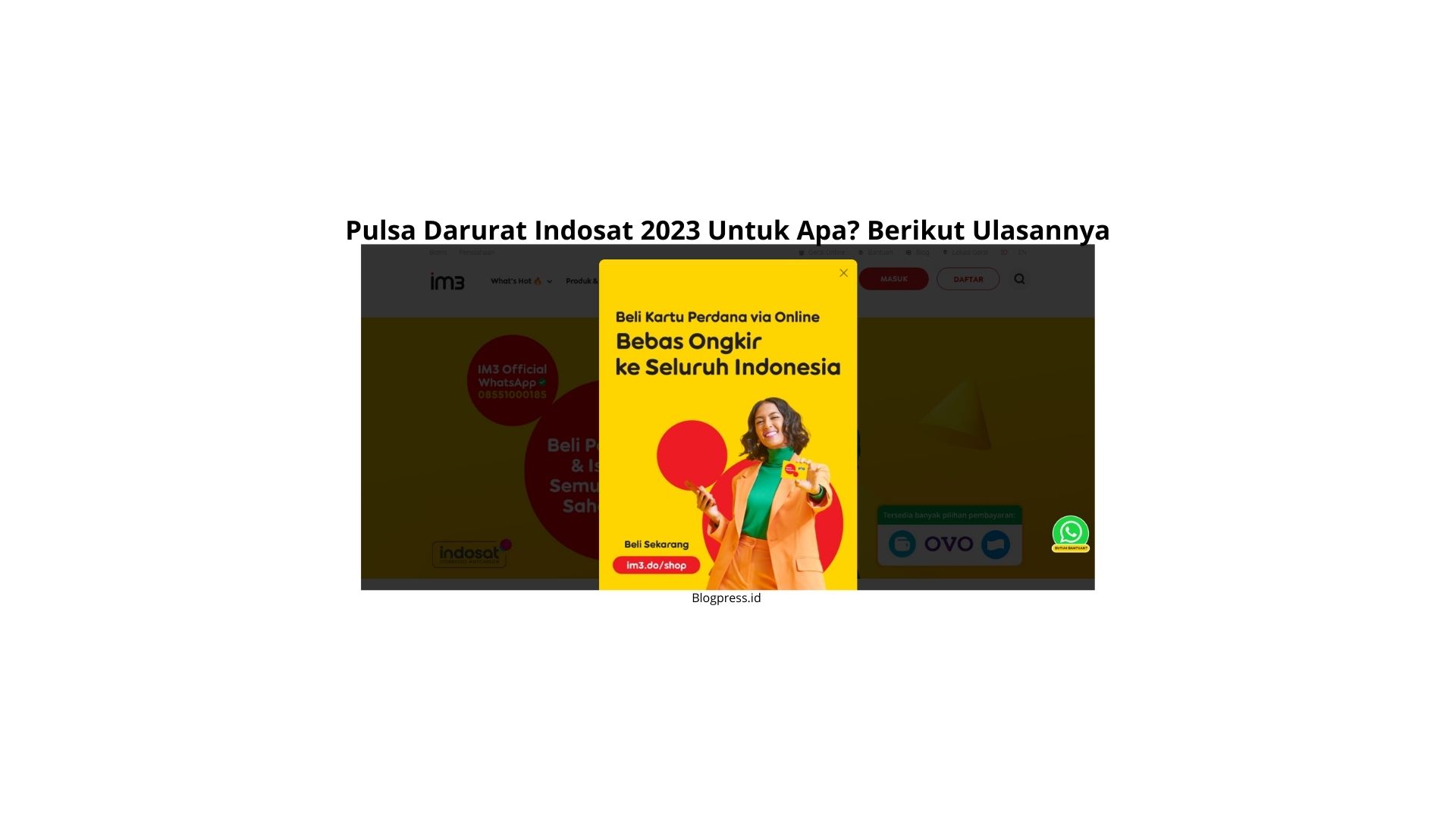 pulsa darurat indosat