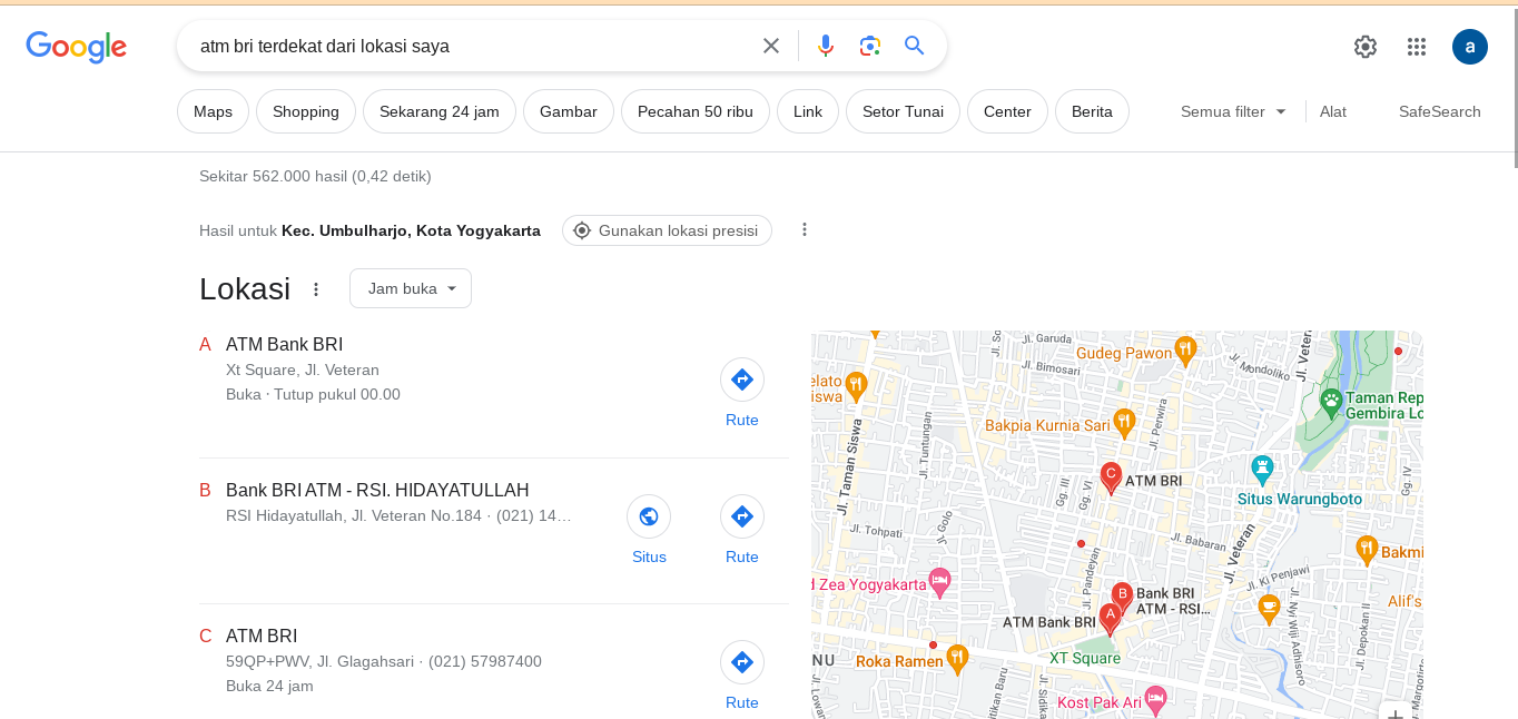 ATM BRI Terdekat Dari Lokasi Saya